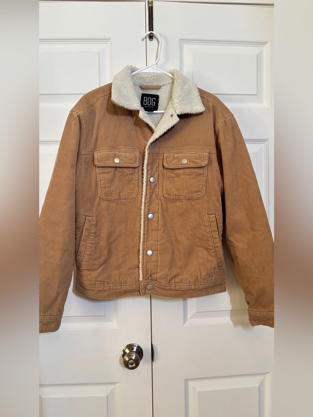 BDG Urban Outfitters Men’s M Corduroy Sherpa Lined Trucker Jacket Brown
